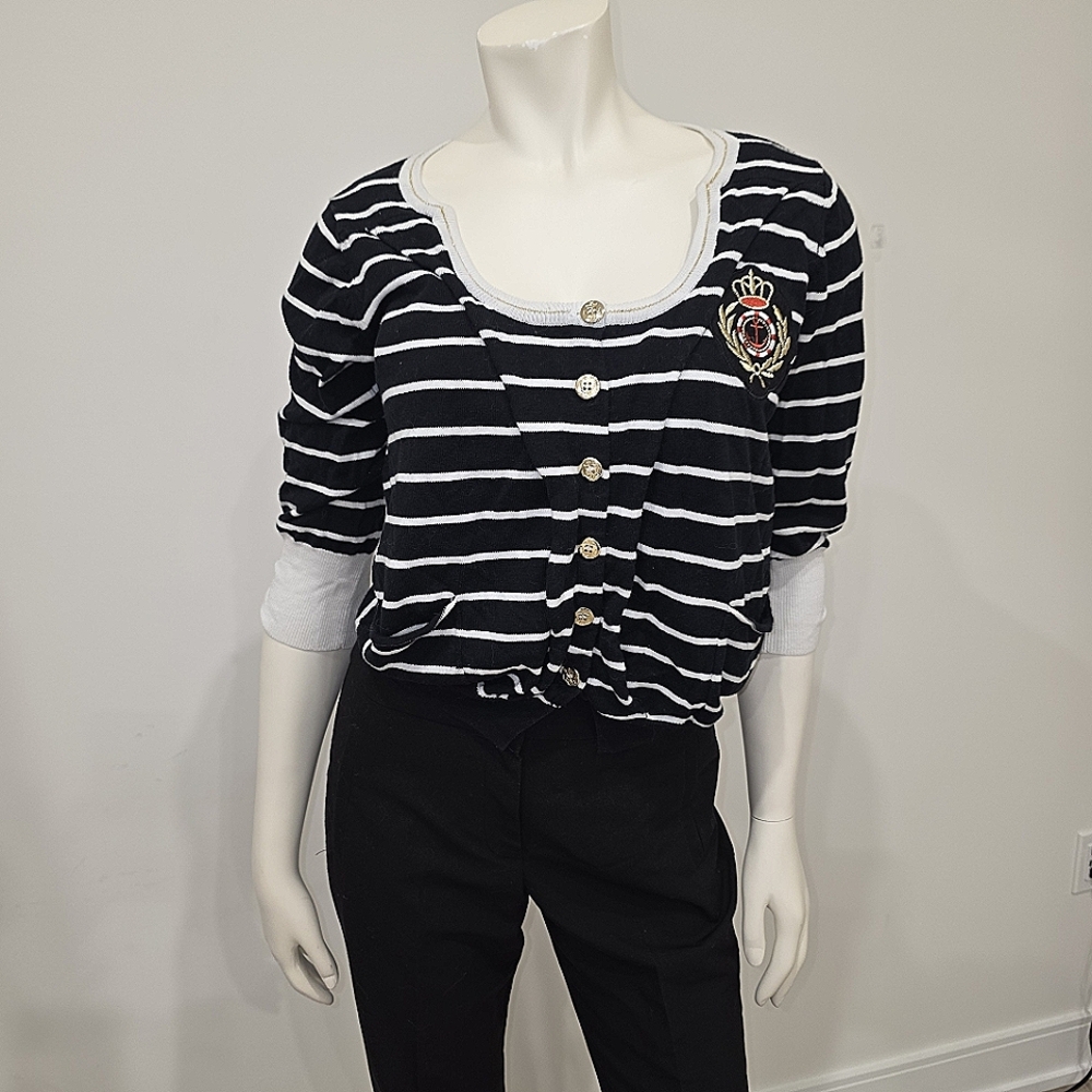 Yuka Nautical Preppy Stiped Sweater